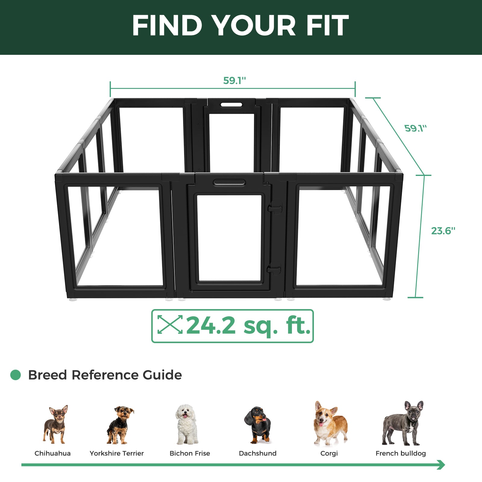 AuraSpace Acrylic Indoor Dog Playpen for Puppies and Small Dogs
