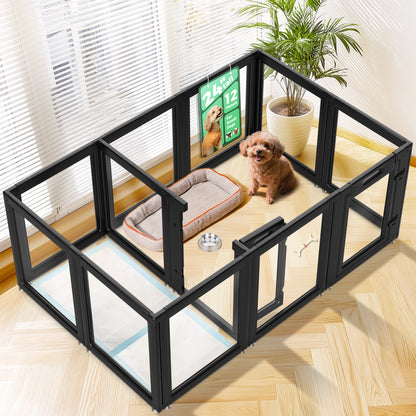 AuraSpace Acrylic Indoor Dog Playpen for Puppies and Small Dogs
