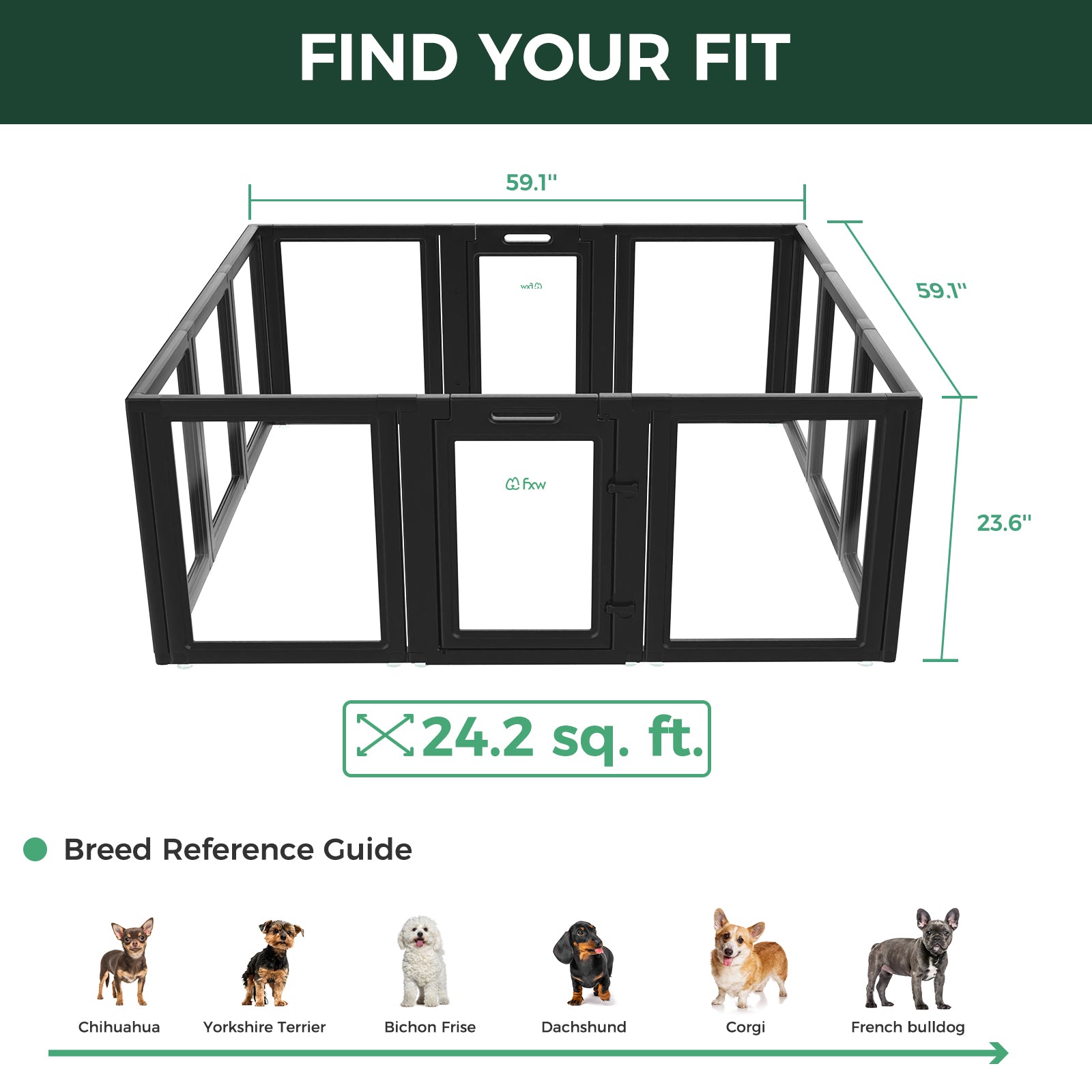AuraSpace Acrylic Indoor Dog Playpen for Puppies and Small Dogs
