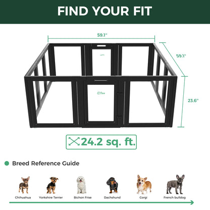 AuraSpace Acrylic Indoor Dog Playpen for Puppies and Small Dogs