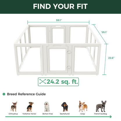 AuraSpace Acrylic Indoor Dog Playpen for Puppies and Small Dogs