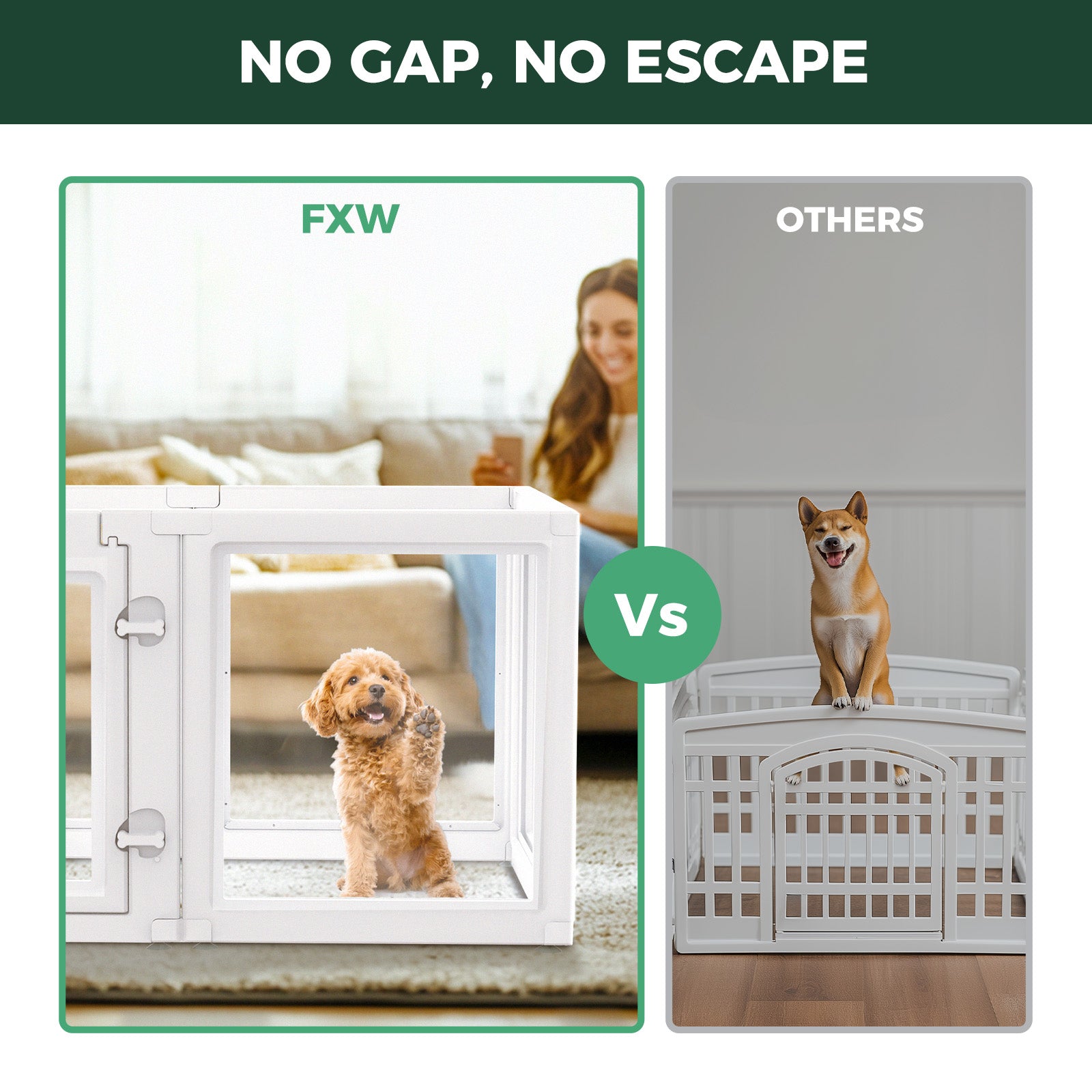 AuraSpace Acrylic Indoor Dog Playpen for Puppies and Small Dogs
