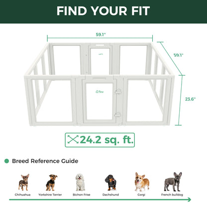 AuraSpace Acrylic Indoor Dog Playpen for Puppies and Small Dogs