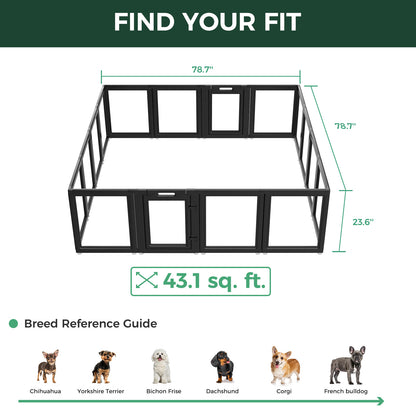 AuraSpace Acrylic Indoor Dog Playpen for Puppies and Small Dogs