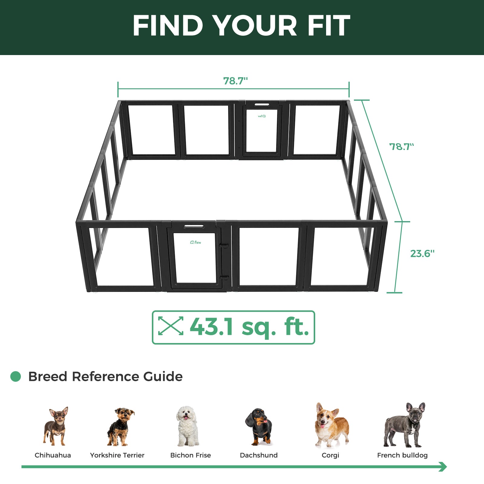 AuraSpace Acrylic Indoor Dog Playpen for Puppies and Small Dogs