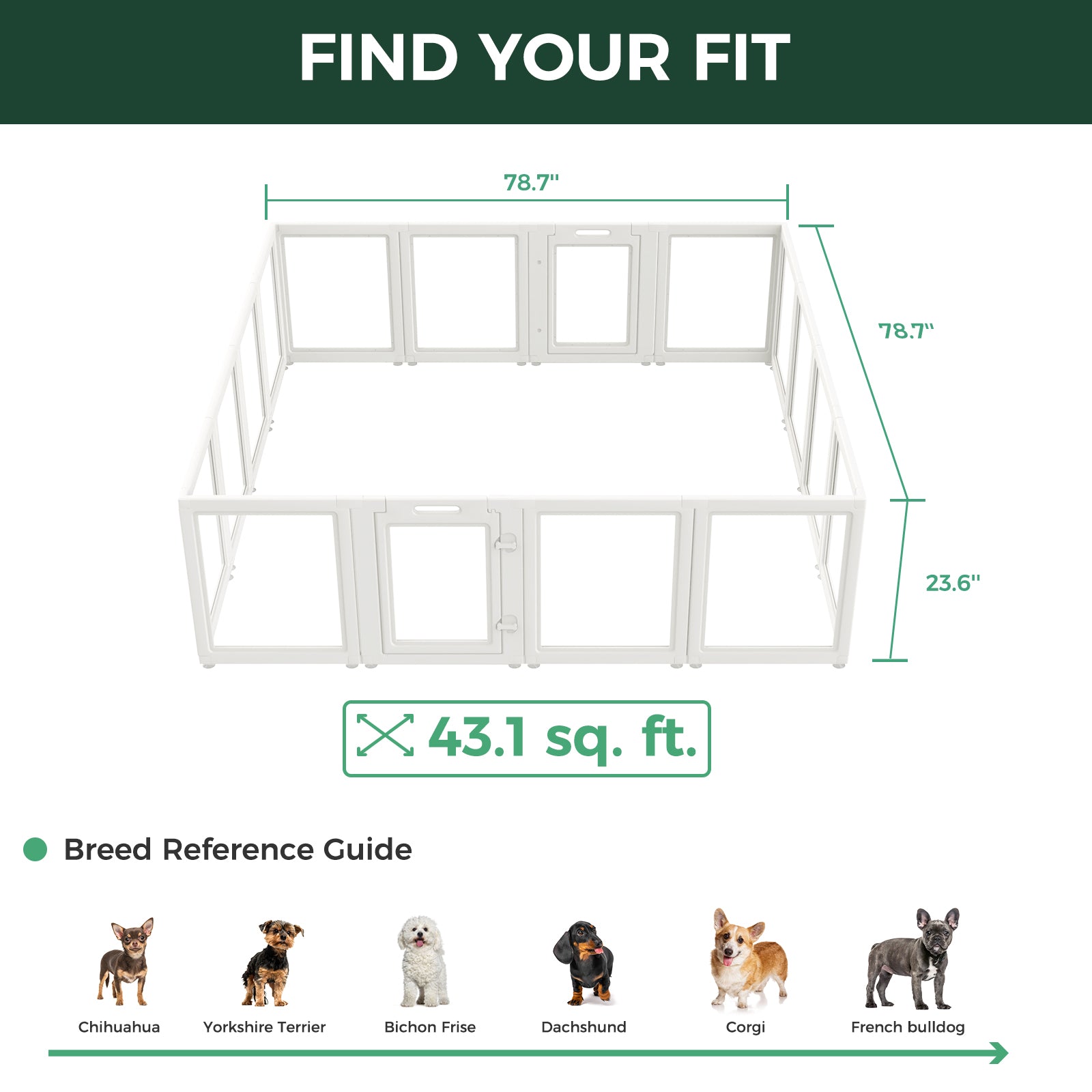 AuraSpace Acrylic Indoor Dog Playpen for Puppies and Small Dogs