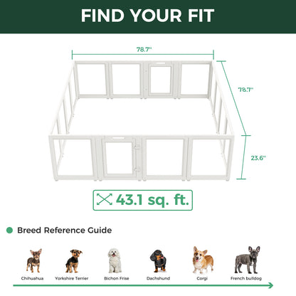 AuraSpace Acrylic Indoor Dog Playpen for Puppies and Small Dogs