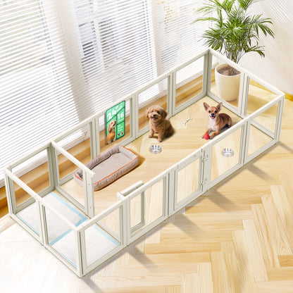 AuraSpace Acrylic Indoor Dog Playpen for Puppies and Small Dogs