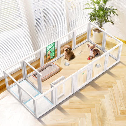 AuraSpace Acrylic Indoor Dog Playpen for Puppies and Small Dogs