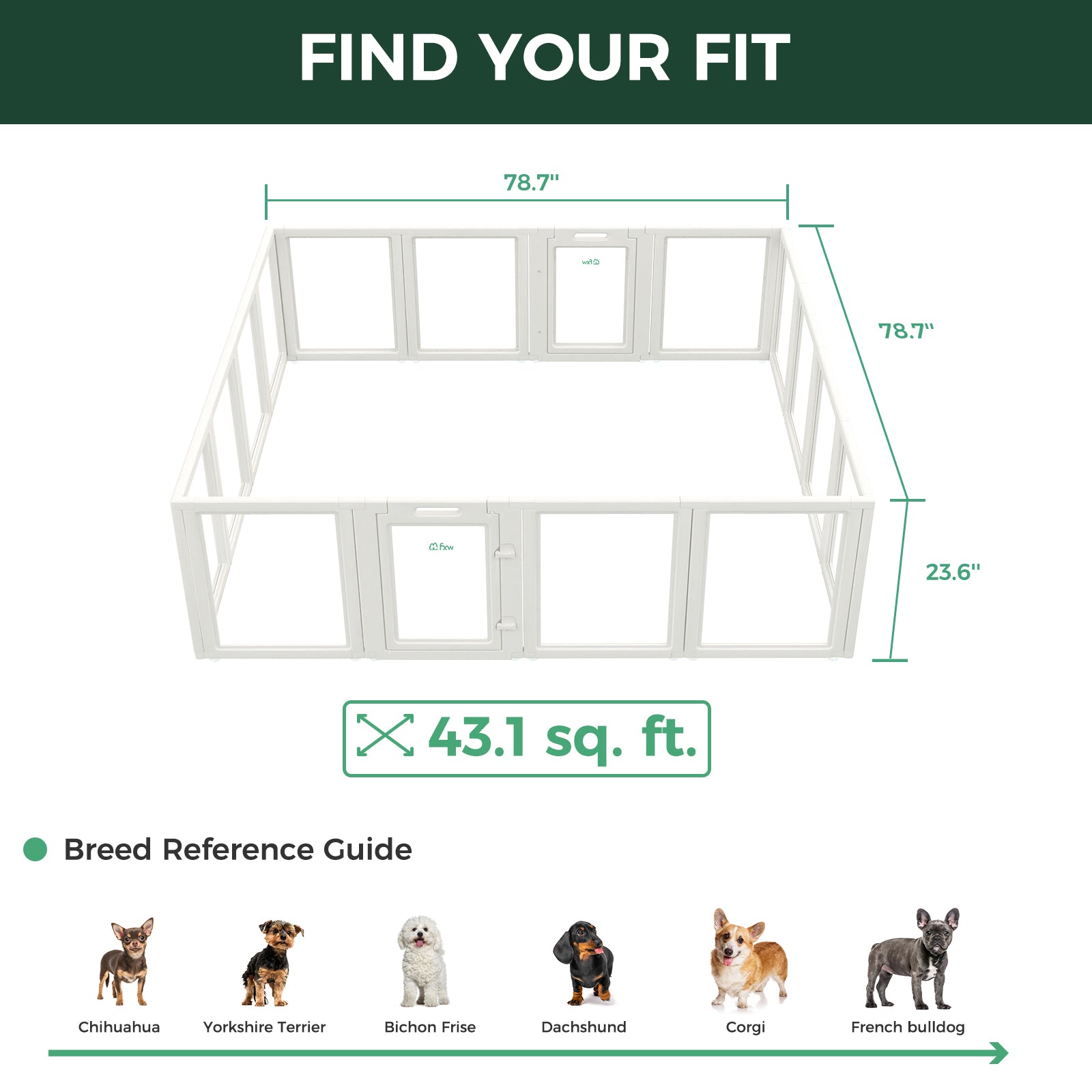 AuraSpace Acrylic Indoor Dog Playpen for Puppies and Small Dogs