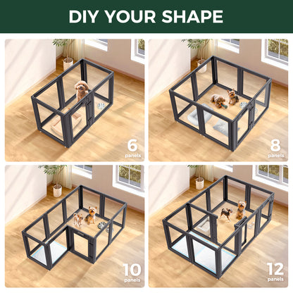AuraSpace Acrylic Indoor Dog Playpen for Puppies and Small Dogs