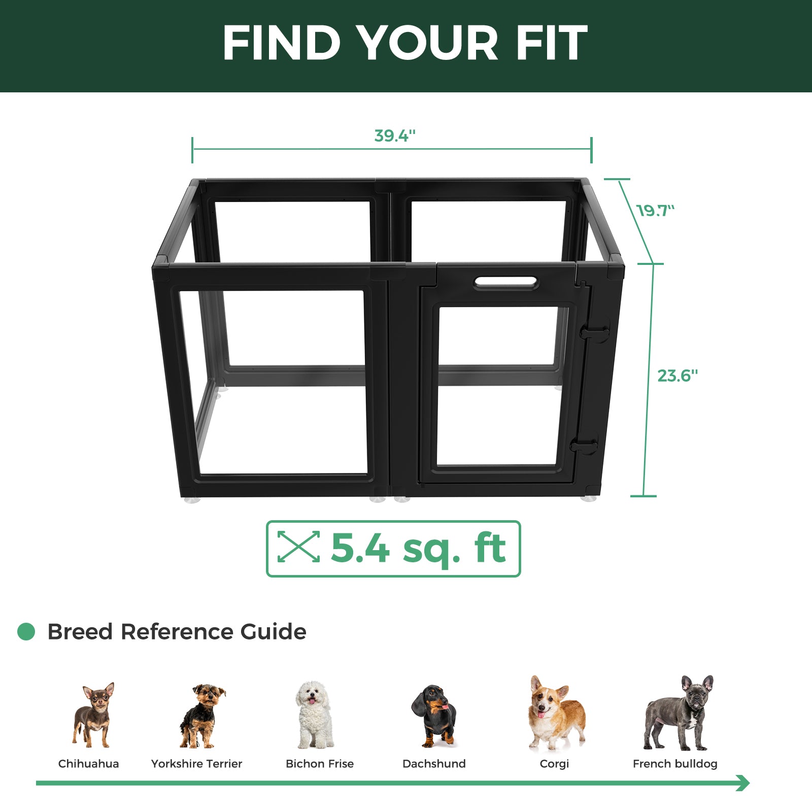 AuraSpace Acrylic Indoor Dog Playpen for Puppies and Small Dogs