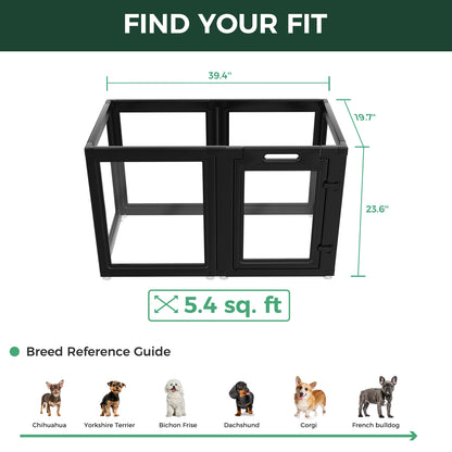 AuraSpace Acrylic Indoor Dog Playpen for Puppies and Small Dogs