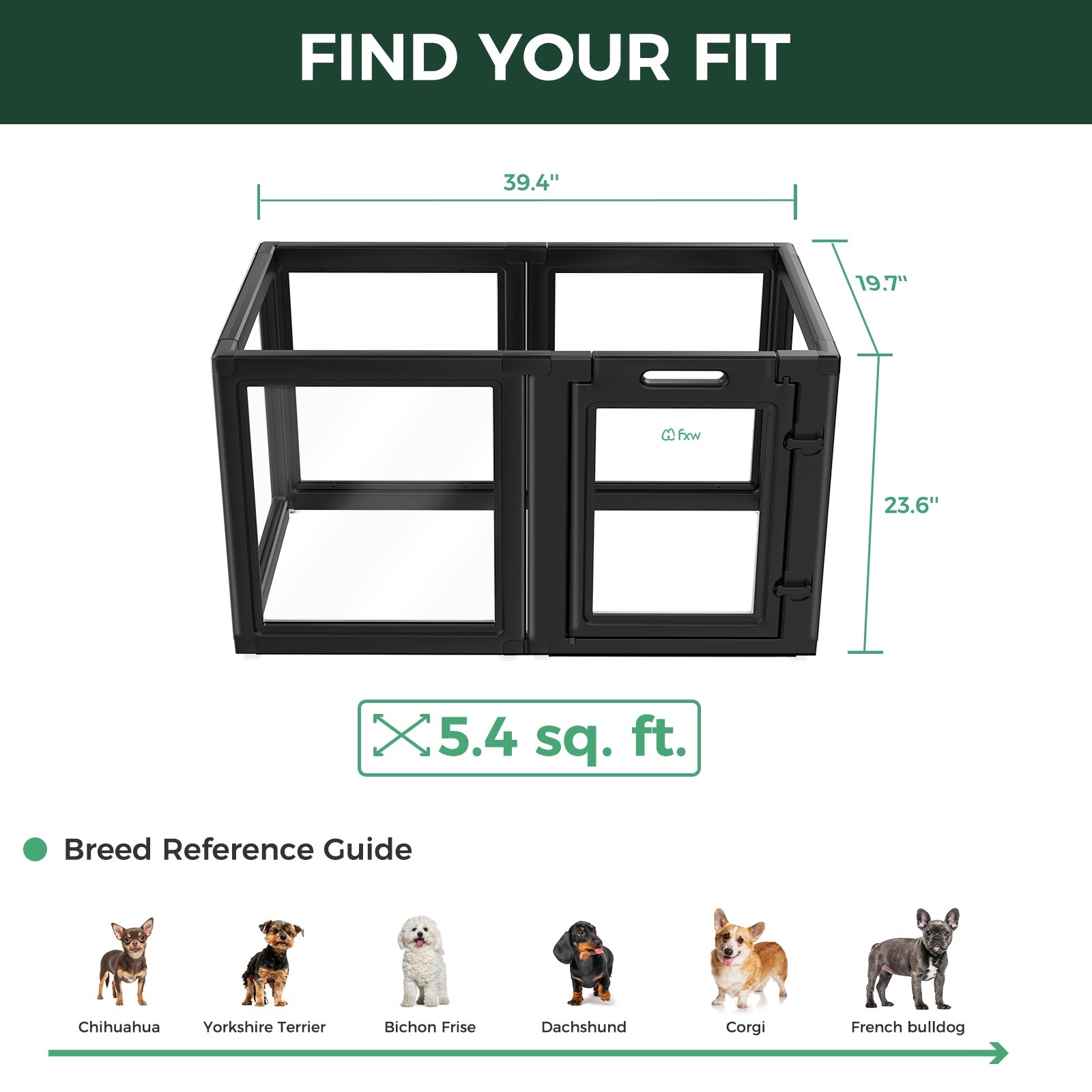 AuraSpace Acrylic Indoor Dog Playpen for Puppies and Small Dogs