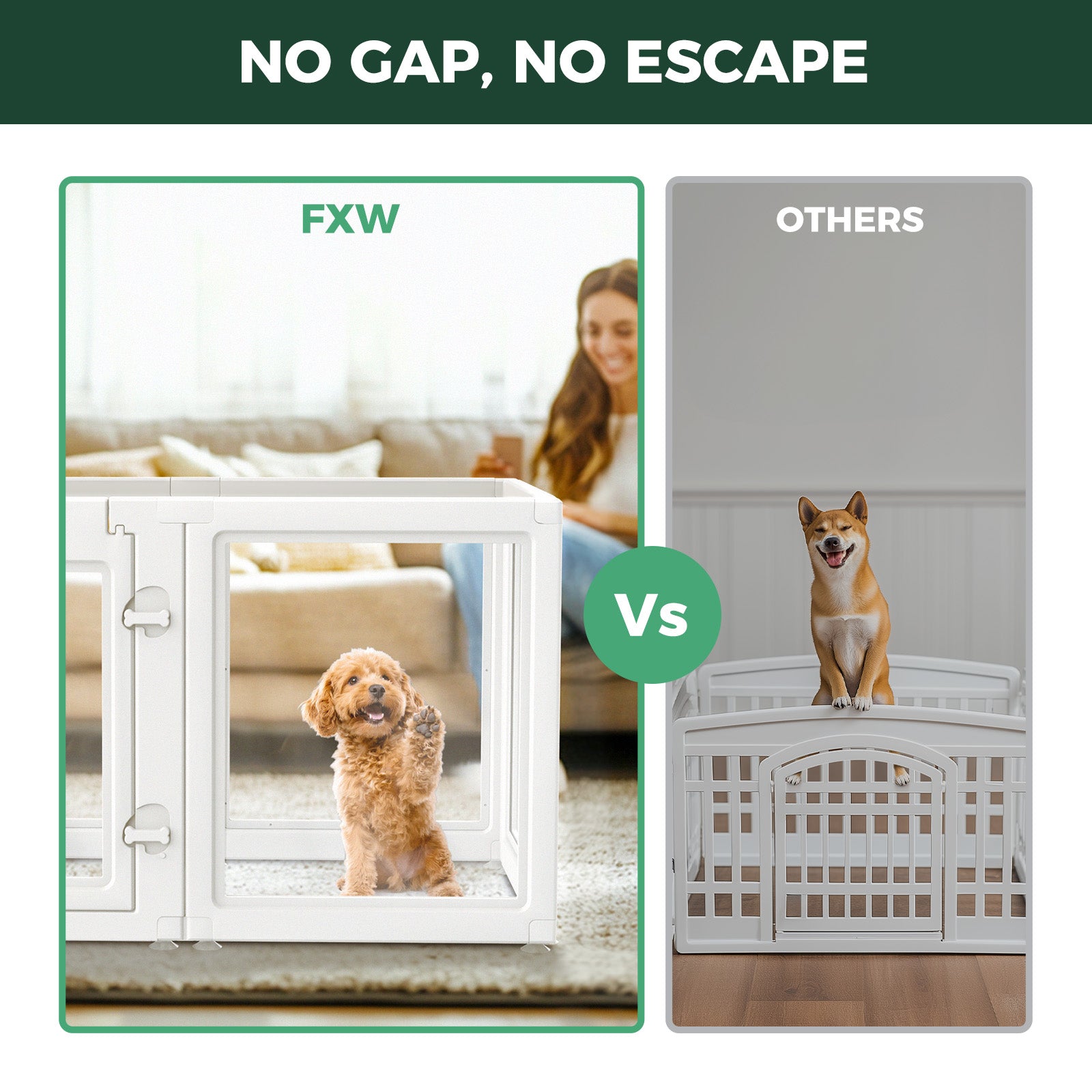 AuraSpace Acrylic Indoor Dog Playpen for Puppies and Small Dogs