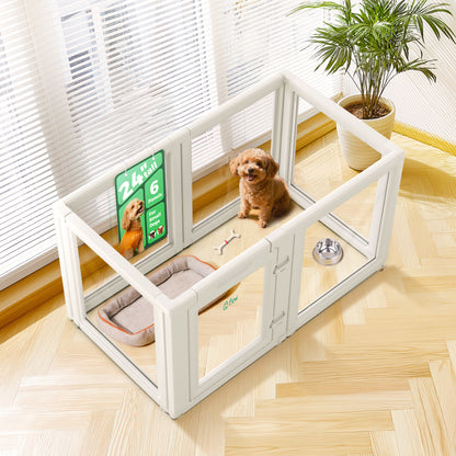 AuraSpace Acrylic Indoor Dog Playpen for Puppies and Small Dogs