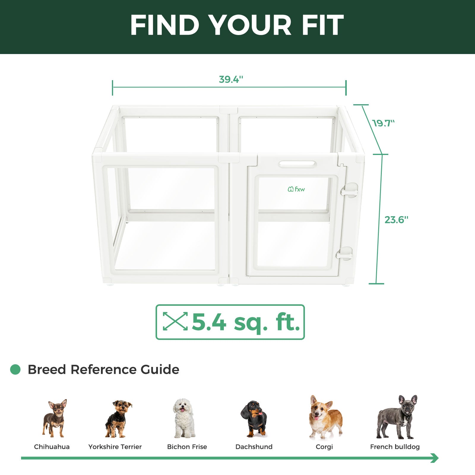 AuraSpace Acrylic Indoor Dog Playpen for Puppies and Small Dogs