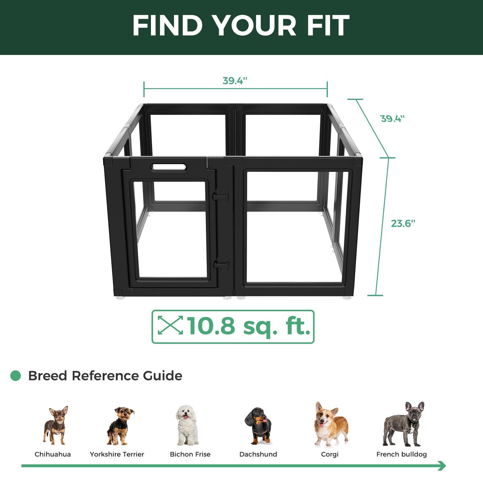 AuraSpace Acrylic Indoor Dog Playpen for Puppies and Small Dogs