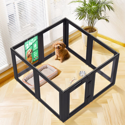 AuraSpace Acrylic Indoor Dog Playpen for Puppies and Small Dogs