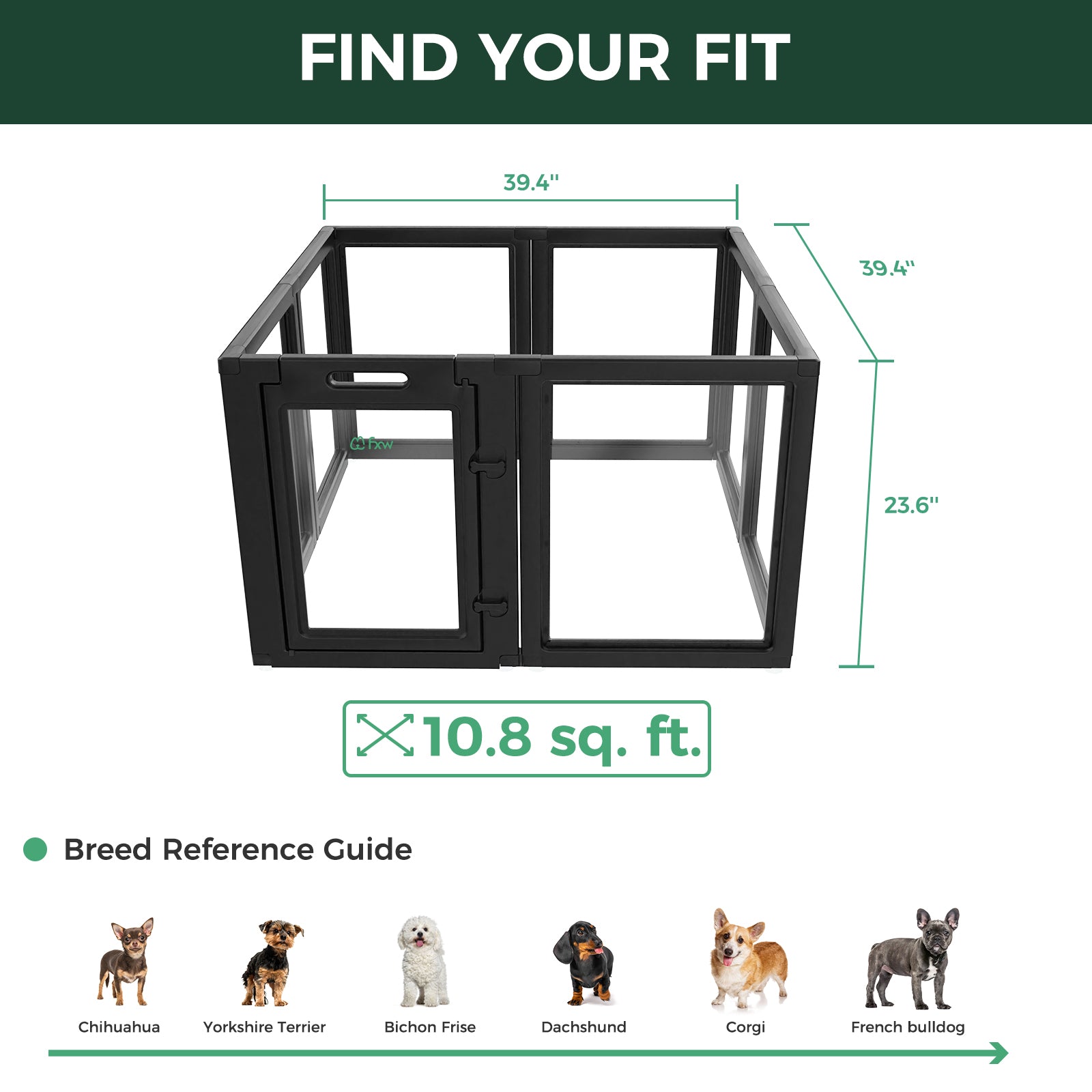 AuraSpace Acrylic Indoor Dog Playpen for Puppies and Small Dogs