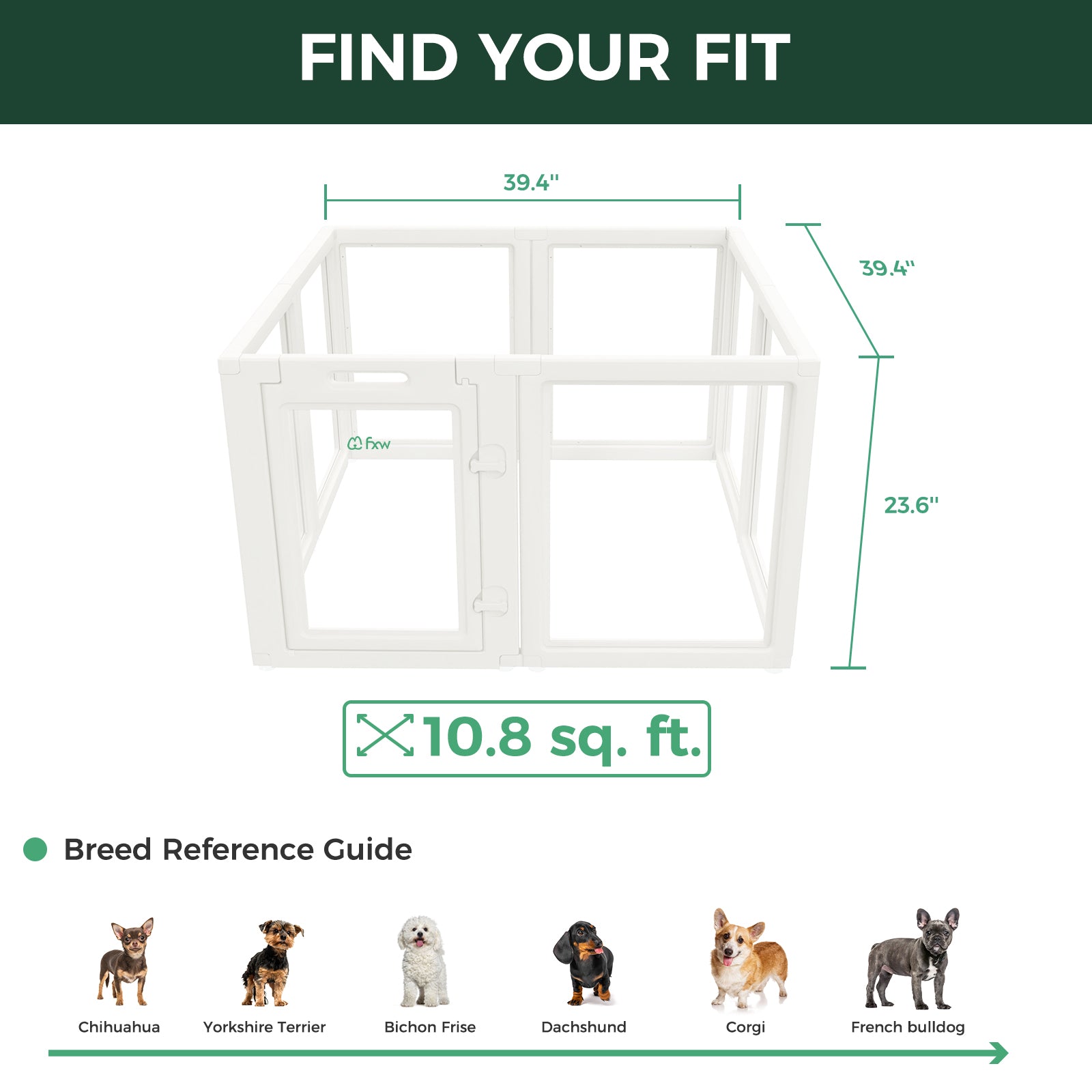 AuraSpace Acrylic Indoor Dog Playpen for Puppies and Small Dogs